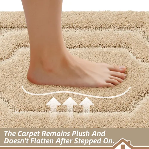 Vista 6 de BEQHAUSE Alfombra de Baño-Antideslizante-Tapete de Baño-Suave y Absorbente-Tapete de Ducha-Tapetes de Baño de Poliéster para Baño Lavables a Máquina