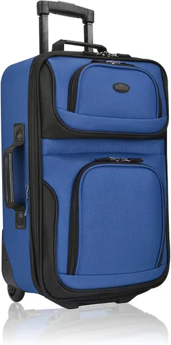 Vista 3 de Juego de maletas para equipaje de mano con ruedas, expandible, ligero U.S Traveler Rio (15 pulgadas y 21 pulgadas), Azul Royal), US5600