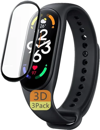 Vista 5 de Protector de pantalla compatible con Xiaomi Mi Smart Band 10 (2025) Película de borde suave curvado 3D (paquete de 3) compatible con Mi Band 8