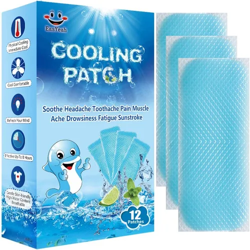 Vista 9 de EasYeah Kids - Parches refrescantes para aliviar la fiebre y aliviar el dolor, alivio de la fiebre, aliviar el dolor de cabeza, paquete de 10