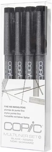 Vista 9 de Marcadores Copic MLBBROAD Multiliner Broad Tinta a Base de Pigmentos, Juego de 4 Piezas