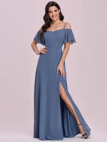 Vista 4 de Ever-Pretty Vestidos de dama de honor de gasa con mangas y hombros descubiertos para mujer 0237