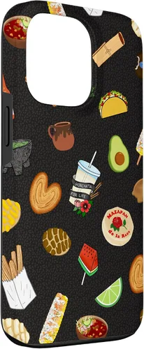 Vista 3 de Funda para iPhone 13 Pro Black Antojitos Mexican Food Latino Tacos Pan Dulce