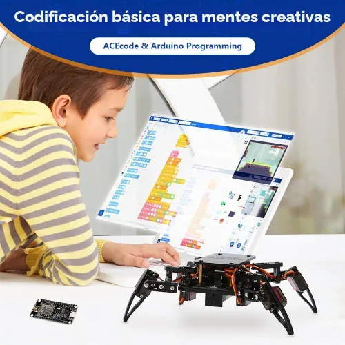 Vista 3 de Kit de Robot Araña Biónica Programable STEM, Kit Científico para Niños de 8 a 12 años, Juguete de Construcción de Robótica DIY para Adolescentes