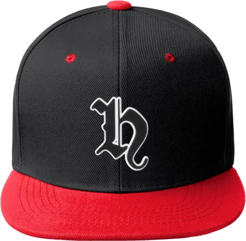 Vista 826 de Daxton Gorra clásica con visera de billete plano con letras del alfabeto inglés antiguo de la A a la Z