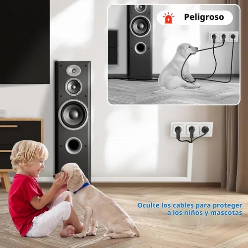 Vista 6 de Cubierta de cable extra larga para pintar para TV montada en la pared - 6 x 39.4 pulgadas TTL 236 pulgadas