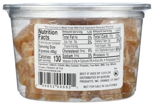 Vista 2 de AURORA PRODUCTS Trozos de jengibre cristalizado australiano, 11 oz
