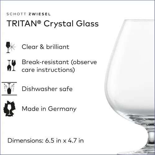 Vista 2 de Schott Zwiesel Tritan - Barra de cristal especial, vaso de coñac XXL, 29.8 onzas, juego de 6