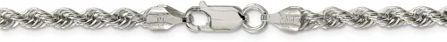 Vista 4 de Cadena de plata de ley 925 con cuerda maciza pulida y trenzada, 0.177in, pulsera o tobillera