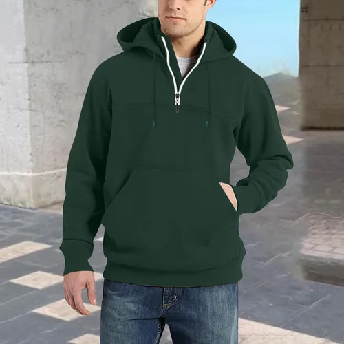 Vista 2 de Sudaderas con capucha de otoño para hombre, con estampado gráfico de letras, de manga larga, cuello redondo, ajuste holgado, sudaderas atléticas