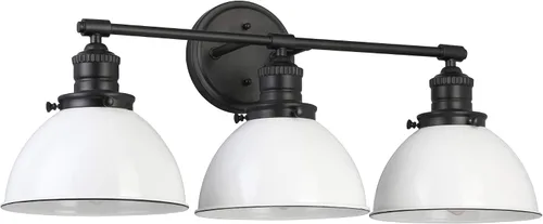 Vista 32 de Design House 519892 Kimball Industrial Farmhouse Luz de Pared Interior de 1 Luz con Pantalla de Metal para Pasillo, Baño, Cocina, Vestíbulo, Pintura