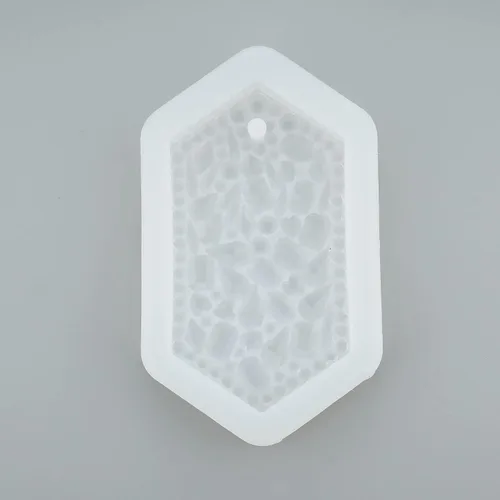 Vista 3 de Moldes de resina de silicona con colgante de cristal Druzy - Llavero, etiqueta, fundición de joyería, moldes para manualidades (diamante)