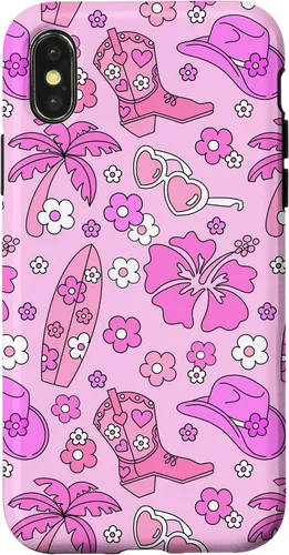 Vista 5 de iPhone 16 Coastal Cowgirl Estética Rosa Cowgirl Hat Cowboy Boots Boho Case