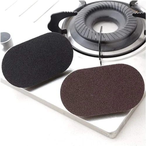 Vista 5 de 1 Pcs Emery Sponge Brush Eraser Cleaner Rust Cleaning Tool Kitchen Tool Sink Pot Bowl Scrubber Handle Grip (Brown)