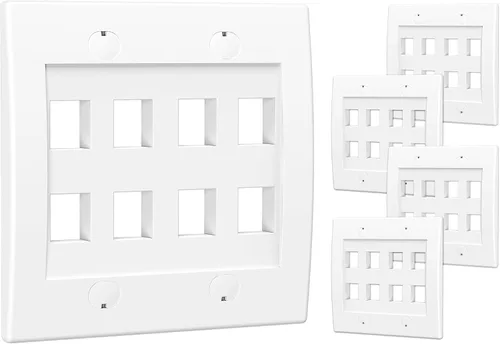 Vista 9 de [UL Listed] Cable Matters - Placa de pared en blanco para toma trapezoidal, Blanco