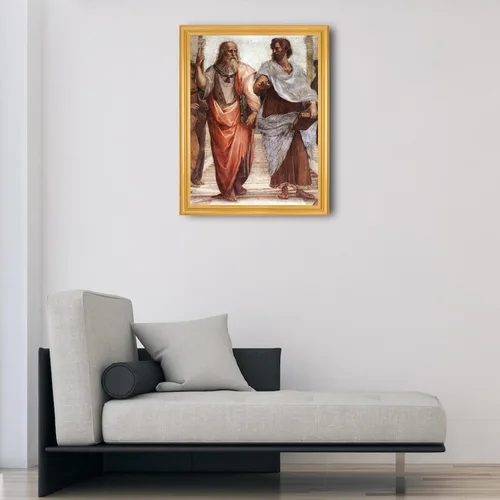 Vista 3 de Lost Cabin The School of Athens por Raphael Lienzo en marco biselado dorado Reproducción de pinturas de obras de arte finas Póster decorativo