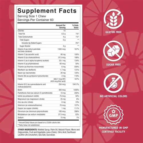 Vista 3 de Celebrate Vitamins Bariatric Multivitamin Soft Chews – Vitaminas y minerales esenciales, sin azúcar ni gluten – Bypass gástrico y suplemento