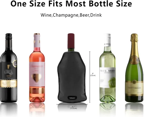 Vista 2 de Pallesen Funda portátil para enfriar vino, enfriador de botellas reutilizable que mantiene el rojo, blanco y champán frescos para botellas