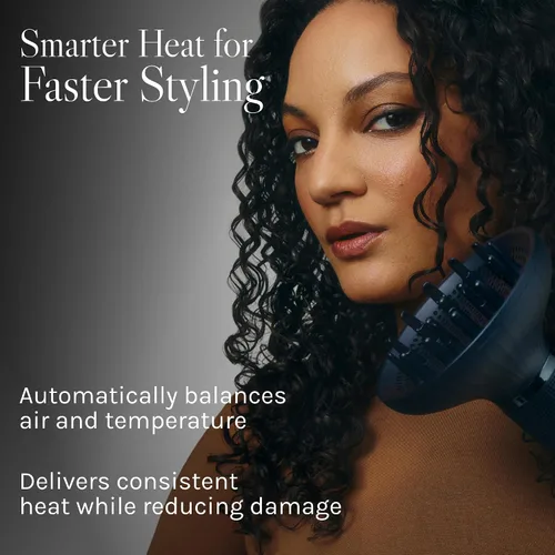 Vista 5 de Bio Ionic SMART-X Secador de Cabello con Difusor, Secador de Soplo de Alta Eficiencia con 3 Ajustes de Calor y 3 Ajustes de Velocidad, Seca