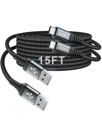Vista 111 de Dasku iPhone 17 USB C a USB C de carga rápida, 60 W (3.1 A), paquete de 2 cables cargador de carga de 3 pies tipo C para iPhone 17/16/15/15 Plus/15