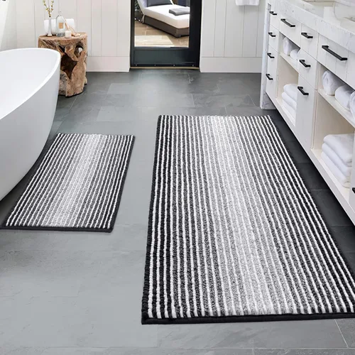 Vista 131 de BSICPRO Tapetes de baño de felpilla, 20 x 32 pulgadas, antideslizantes, absorbentes, suaves, peludos, para baño, lavables a máquina (salvia)