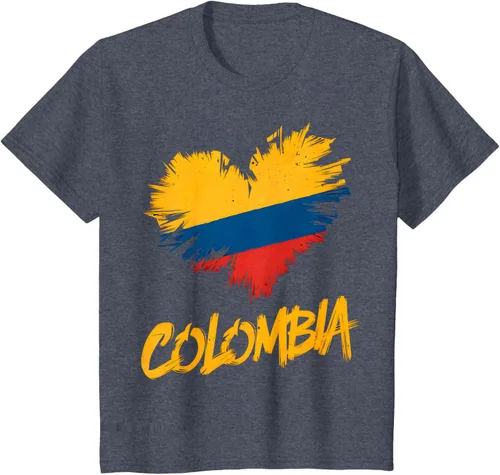 Vista 56 de Camiseta con la bandera del corazón de Colombia