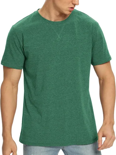 Vista 57 de NITAGUT Camiseta clásica de algodón para hombre con cuello redondo