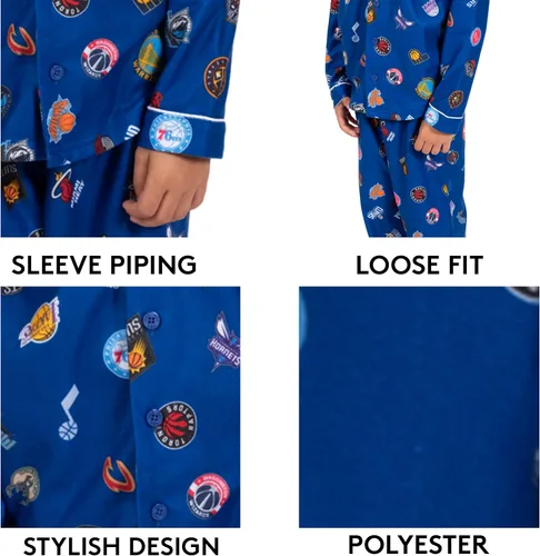 Vista 4 de Ultra Game NBA Toddler Boys Super Soft 2 Piece Pajama Set