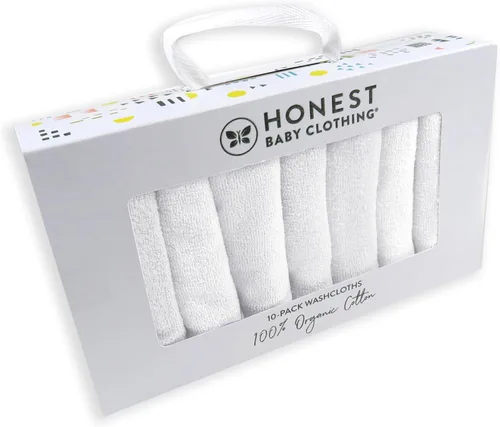 Vista 4 de HonestBaby - Paquete de 10 paños de tela de toalla en caja de regalo para bebés, niños y niñas, paquete de 10 unidades, rosa claro, talla única