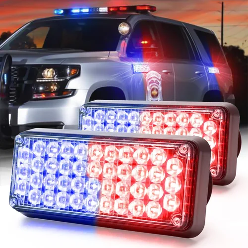 Vista 11 de 2 piezas de luces de emergencia estroboscópicas LED alimentadas por batería con base magnética recargable, portátil, para parabrisas, techo, mini