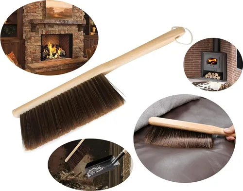 Vista 3 de Cepillo de limpieza de escoba de mango de madera, cepillo de cerdas suaves de 14 pulgadas para limpieza del hogar, polvo, sofá, ropa, automóvil
