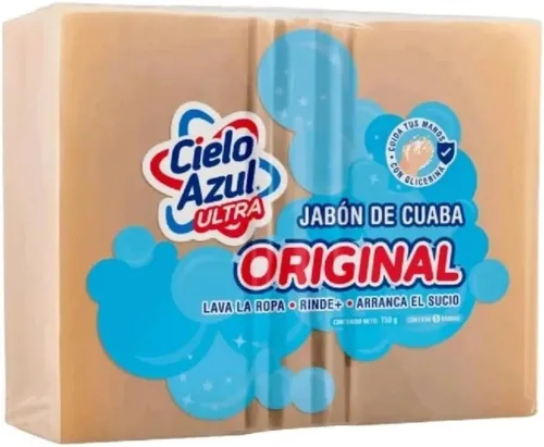 Vista 2 de Cielo Azul Jabon Cuaba Lava Ropa - 2 Pack De 5 Barras Cada