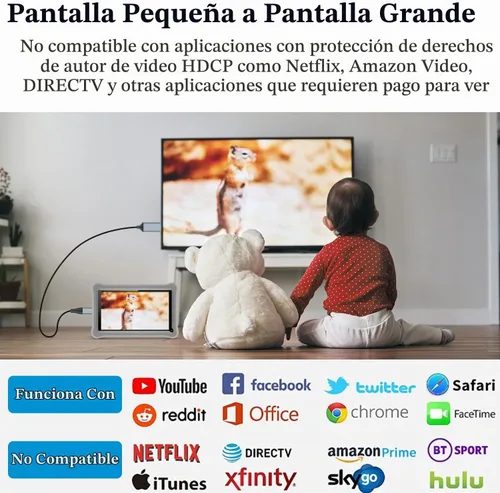 Vista 2 de iShare iOS Adaptador de visualización HDMI inalámbrico para iPhone, dispositivo de reflejo de transmisión para iPhone a TV/Monitor/Proyector