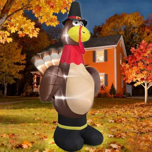 Vista 6 de Inflables de pavo gigante de 12 pies para decoración de Acción de Gracias