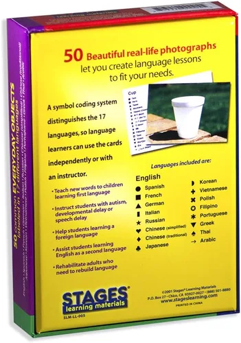 Vista 2 de Stages Learning Materials Lang-O-Learn ESL Everyday Objects - Tarjetas fotográficas de vocabulario para inglés, español, francés, alemán, italiano