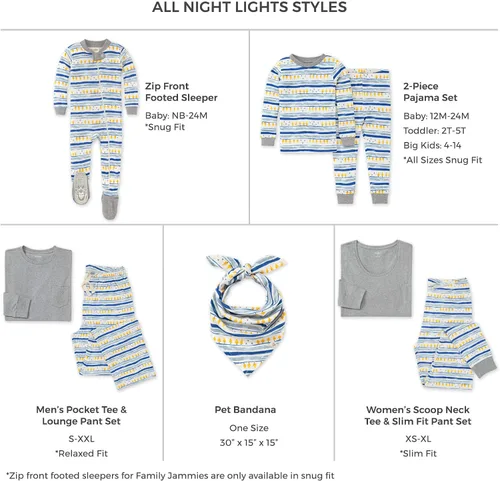 Vista 2 de Burt's Bees Baby - Conjuntos de pijamas de Navidad familiares a juego, de algodón orgánico, para niños, bebés, mujeres y adultos