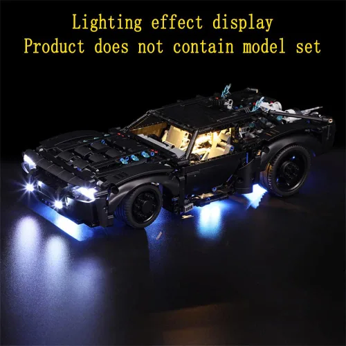 Vista 5 de GEAMENT Kit de luces LED compatible con Lego The Batman – Batmobile – Juego de iluminación para modelo Technic 42127 (modelo no incluido)