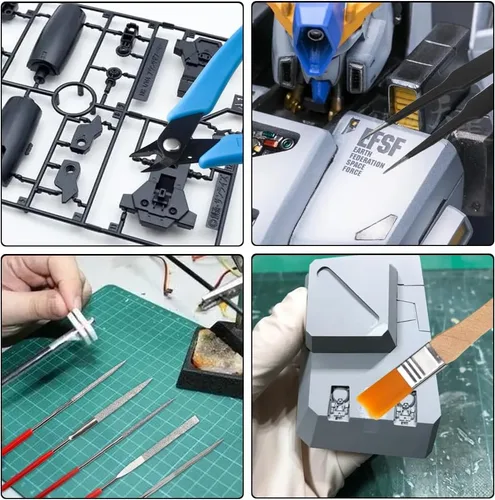 Vista 8 de Juego de 41 herramientas básicas de modelador, compatible con Gundam, kit de herramientas con caja de plástico, modelo de pasatiempo, montaje