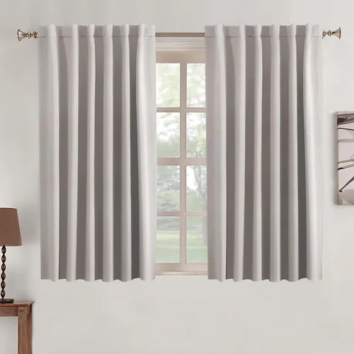 Vista 45 de Turquoize Cortinas Opacas con Aislamiento Térmico Paneles de Tratamiento de Ventanas con Bolsillo para Barra Paneles de Ventana para Ventanas