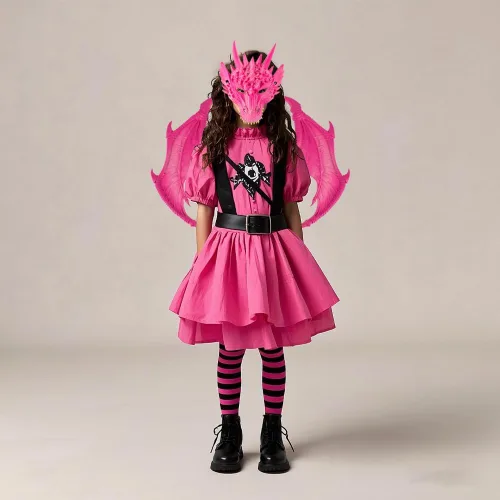Vista 2 de Máscara de cola de alas de dragón para niños, accesorios de cosplay