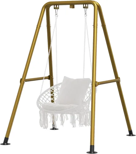 Vista 10 de G TALECO GEAR Soporte para silla de hamaca, soporte de hamaca multiusos de acero resistente de 300 libras para interiores y exteriores, silla Negro
