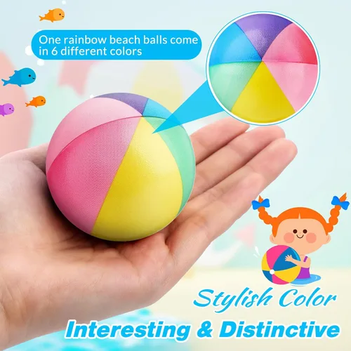 Vista 4 de Jerify - 24 mini bolas de estrés para playa de 2.5 pulgadas, espuma de arcoíris, recuerdos de fiesta Soft PU Foam Stress Relief, Colorful Toys for