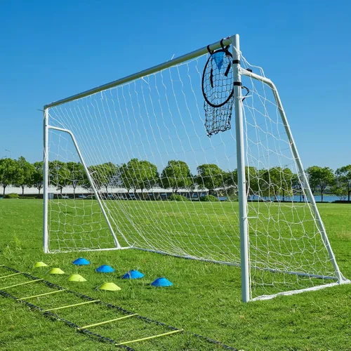 Vista 10 de Porterías de fútbol para patio trasero, portería de fútbol de 12x6 pies, grande 10x6.5 pies, 8x6 pies, 6x4 pies, porterías de fútbol para jóvenes