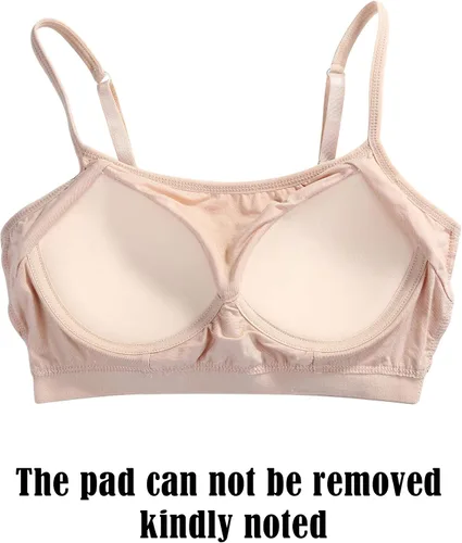 Vista 2 de Blulu Mini camisola brasier acolchado inalámbrico con correas ajustables para mujeres y niñas