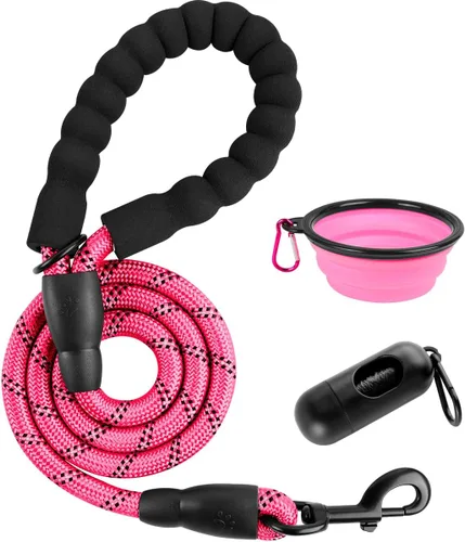 Vista 35 de BARKBAY - Correas para perros grandes, resistentes, de 4/5/6 pies, con cómoda asa acolchada y hilos altamente reflectantes para perros medianos