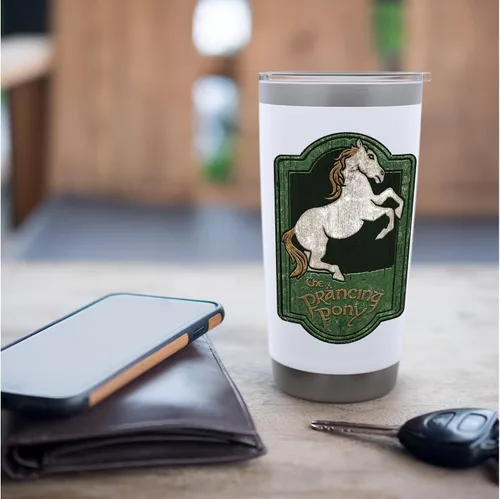 Vista 7 de The Lord of the Rings The Prancing Pony - Vaso aislado de acero inoxidable Blanco