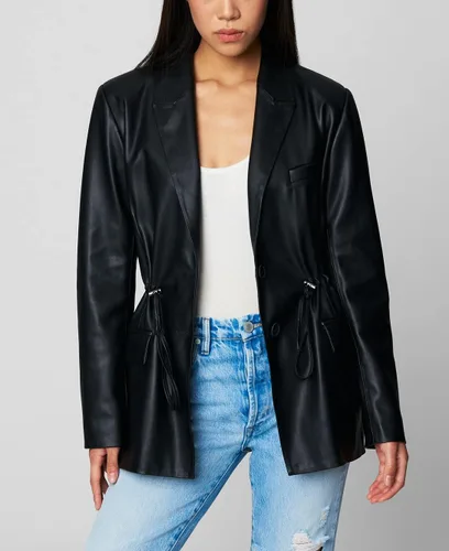 Vista 4 de BLANKNYC Womens Vegan Leather Blazer with Drawcord Waist, Comfortable Coat & Stylish Jacket