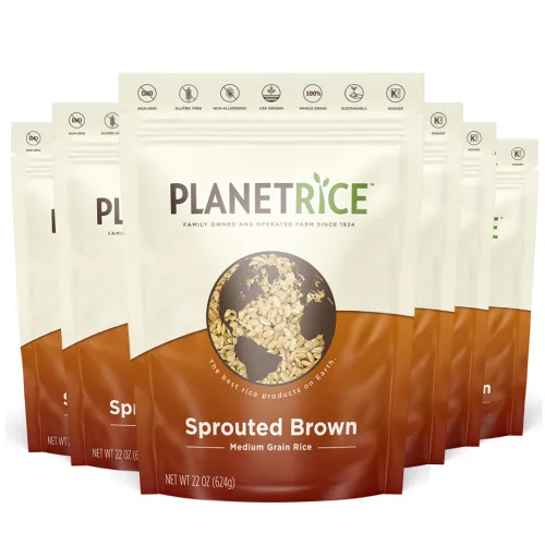 Vista 6 de Planet Rice Arroz rubio germinado a granel, ideal para cocinar arroz a granel, arroz Gaba sin gluten, vegano, paleo, con un 64% más de fibra