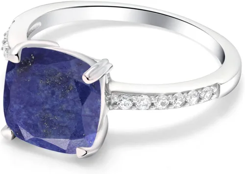 Vista 59 de Gem Stone King Anillo de compromiso de plata de ley 925 con piedra preciosa de corte cojín de 0.315 in Anillo de compromiso de aniversario de boda