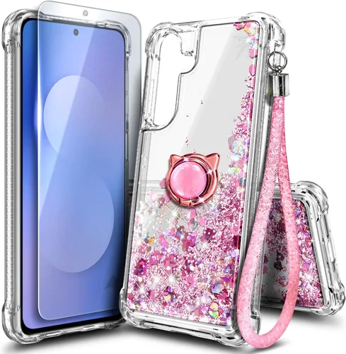 Vista 104 de NGB - Funda para teléfono Samsung Galaxy S9, color aguamarina/morado, bonita funda con purpurina líquida para mujeres y niñas, con protector